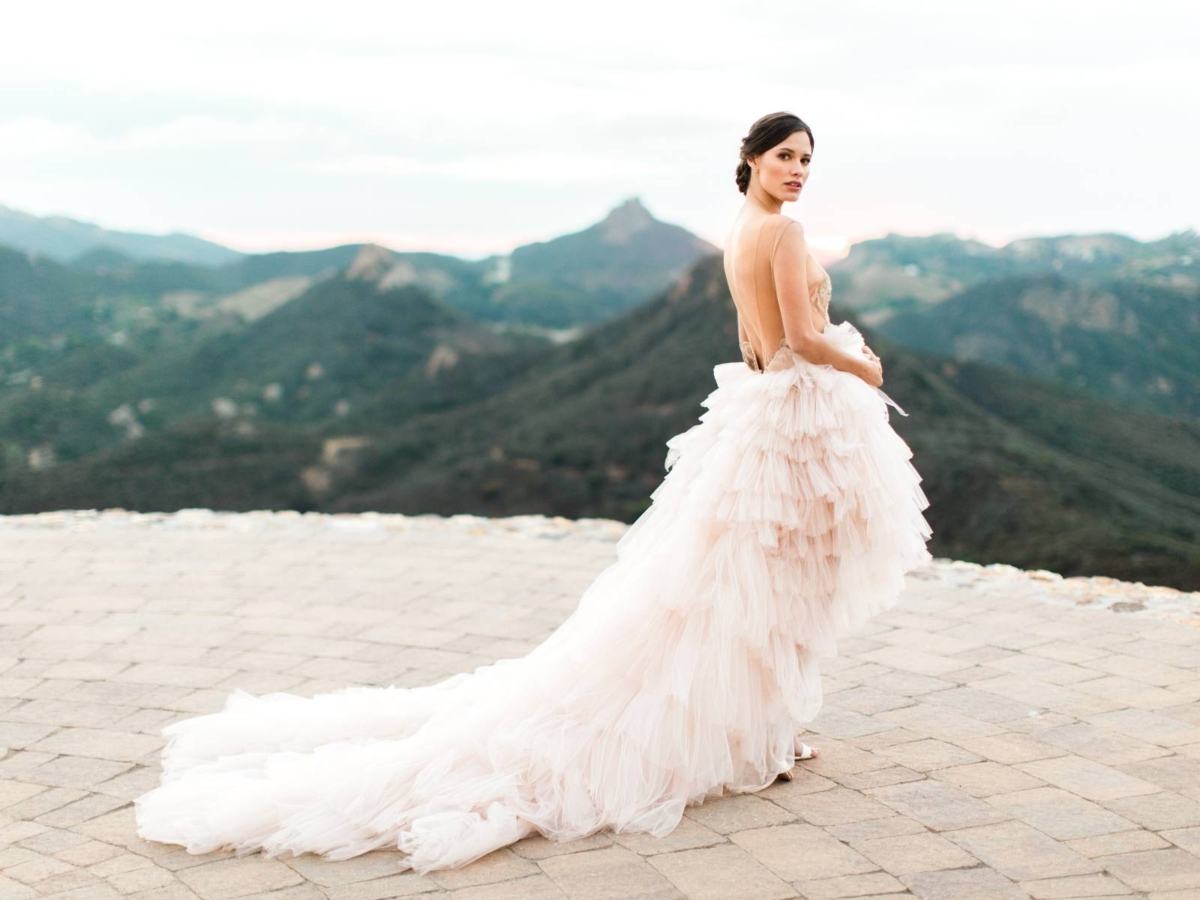 Romantic blush bridal shoot at Malibu Rocky Oaks