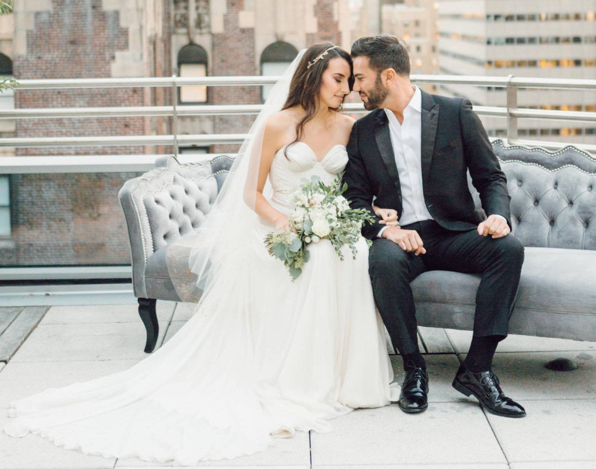 Couture bridal inspiration above the New York skyline