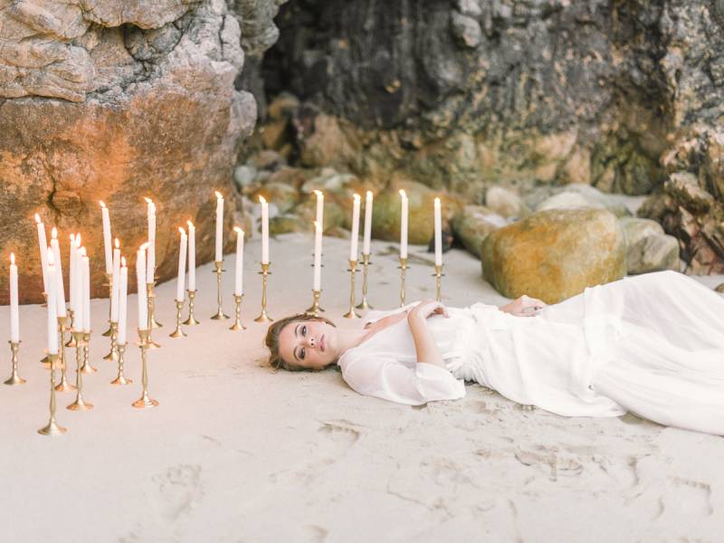 Romantic Capetown beach bridals in pastel tones