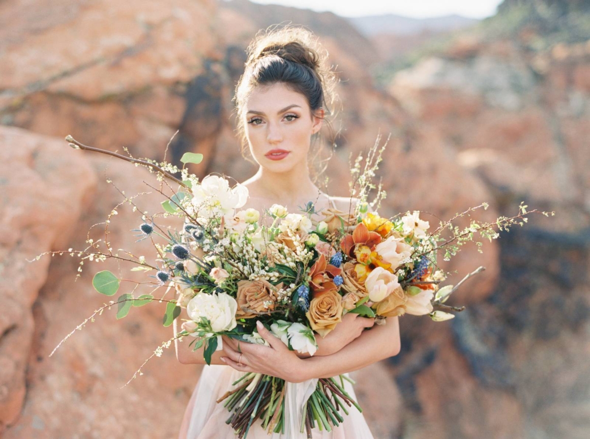 Watercolour Elopement Inspiration in the Utah Desert