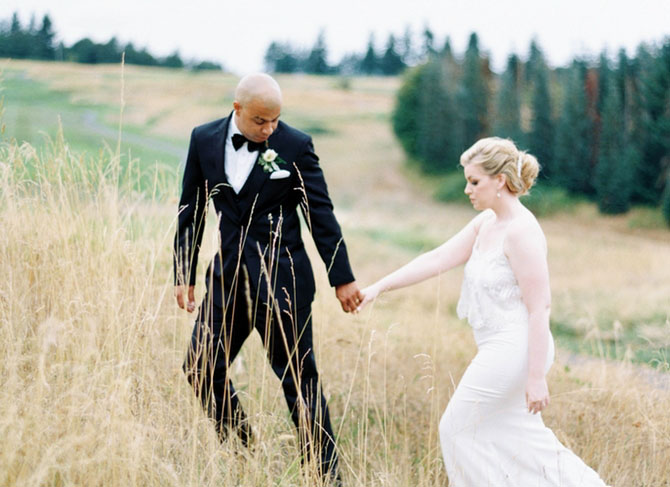 Elegant White and Green Oregon Wedding