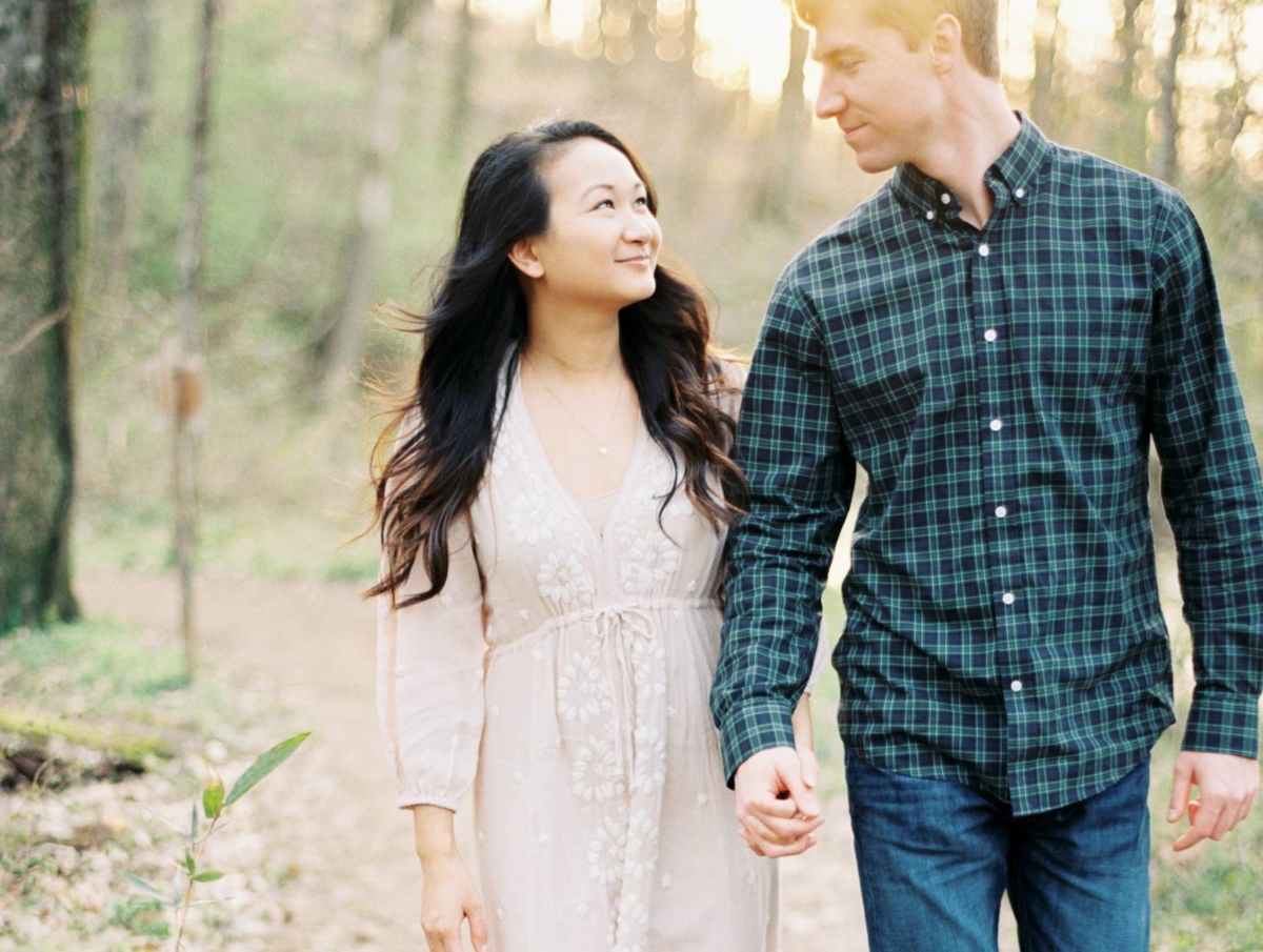 Sweet Nashville Engagement Shoot in the woods