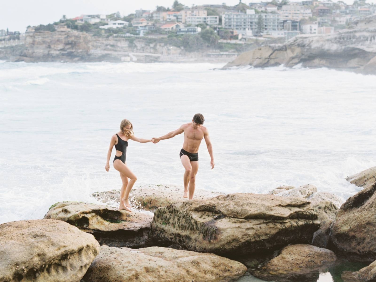 Fun engagement shoot on Sydney’s Tamarama Beach