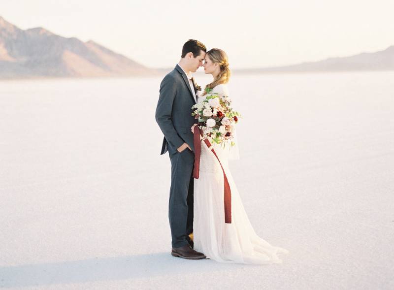 Romantic Sunrise Anniversary Session at Bonneville Salt Flats