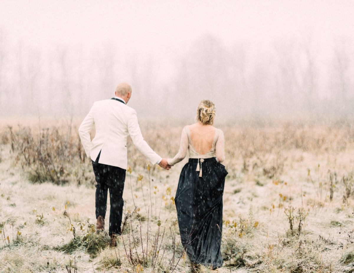 Winter wedding Inspiration in a snow storm