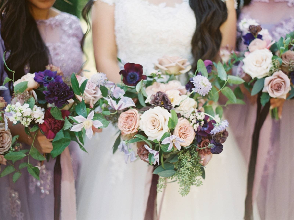 Greystone Mansion Wedding in rich plum & berry tones