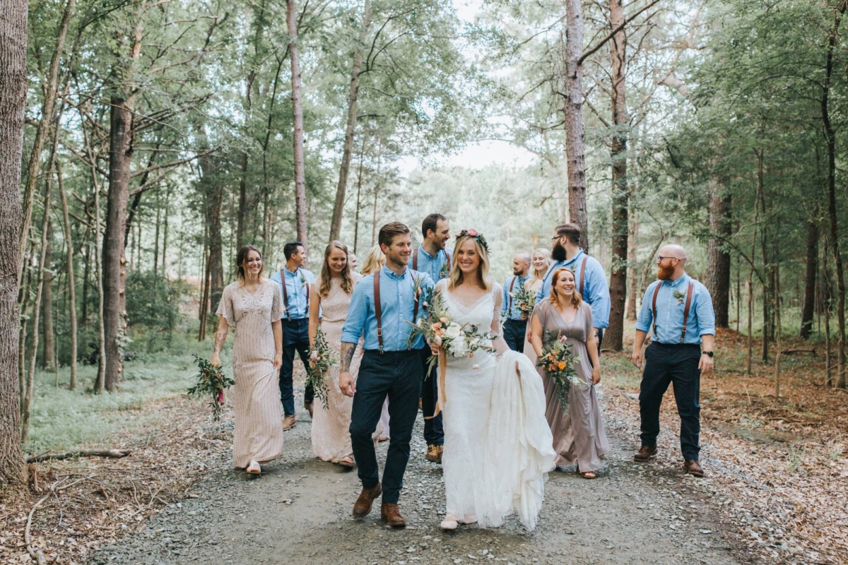 A Dreamy North Carolina backyard wedding in the woods