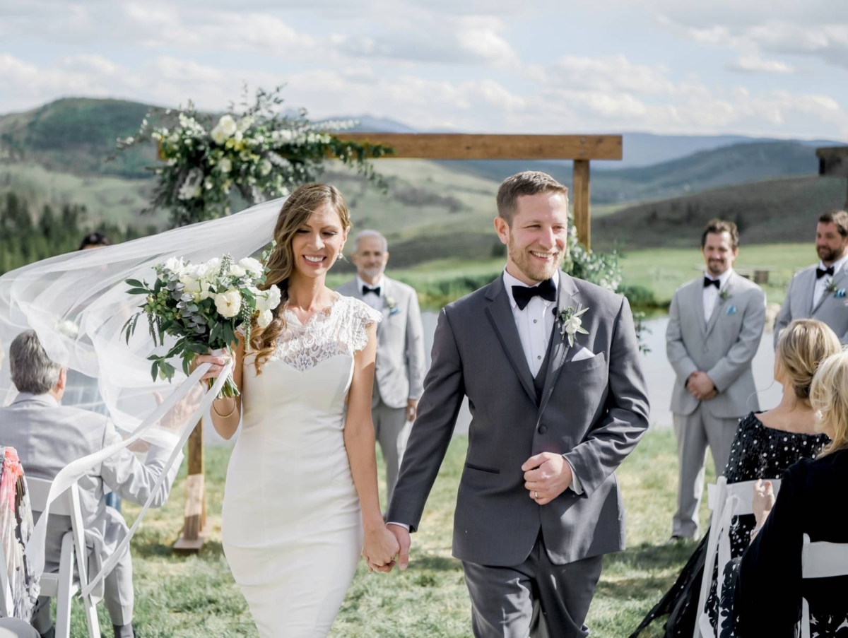 Natural and Rustic Colorado Mountain Wedding in Dusty Blue Hues