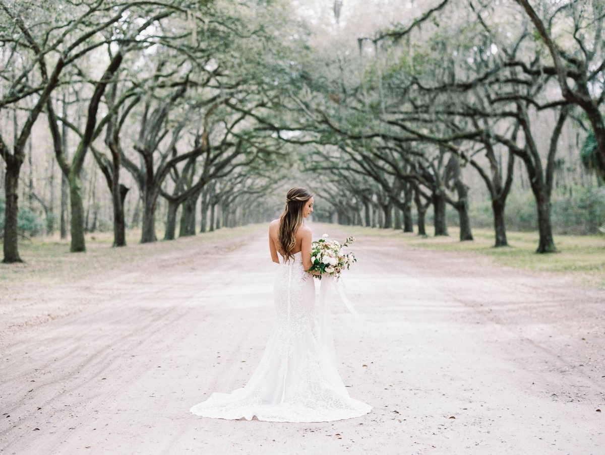 Bridal Session under the oak trees in Savannah, Georgia