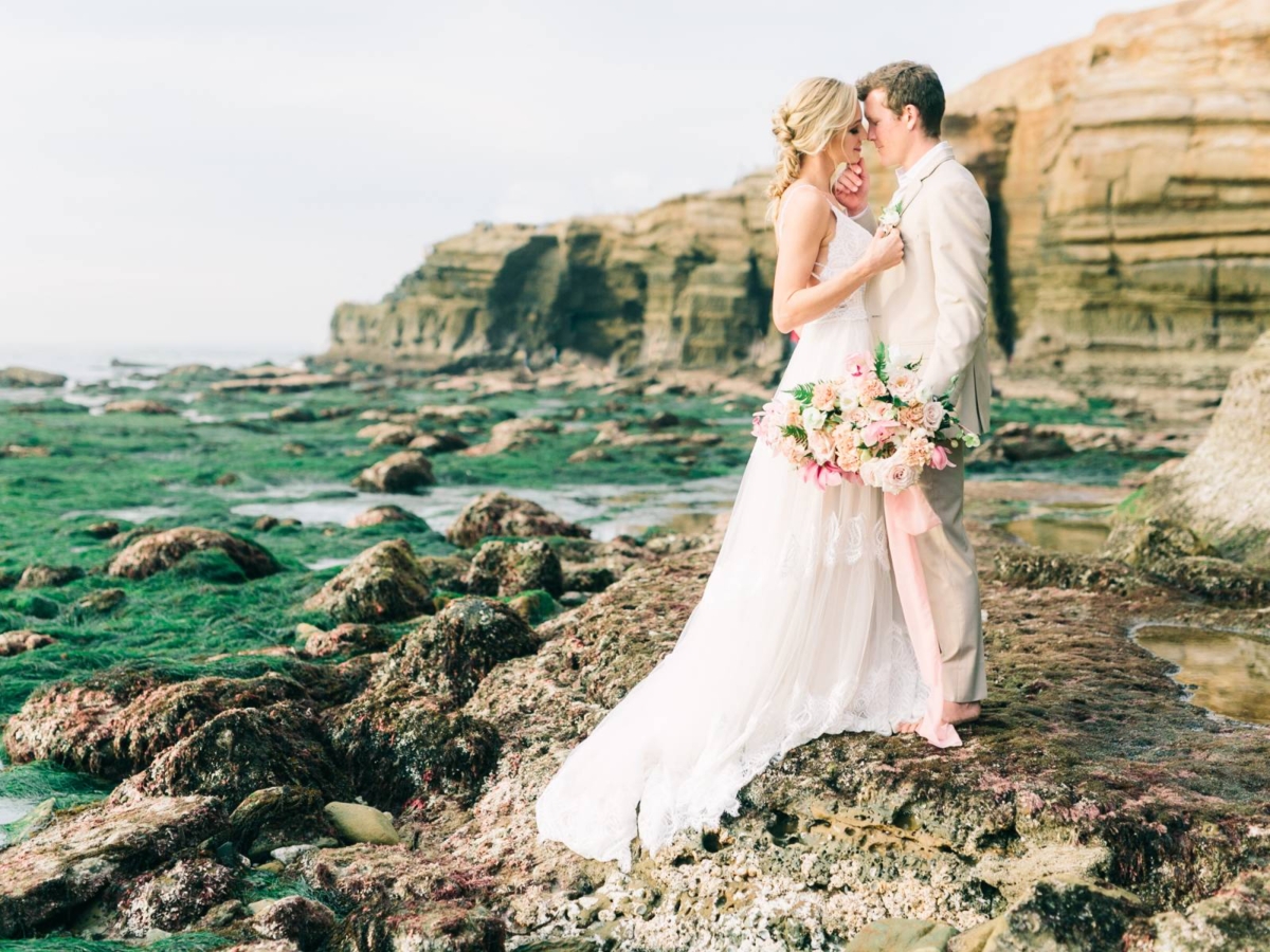 Open Air Sea Cave Elopement shoot in Southern California