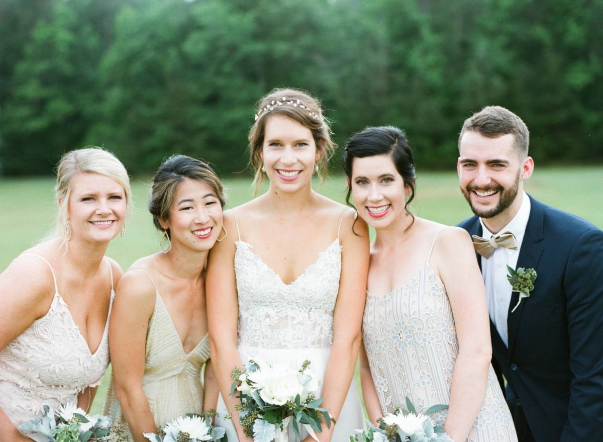 Elegant yet understated backyard spring wedding in North Carolina