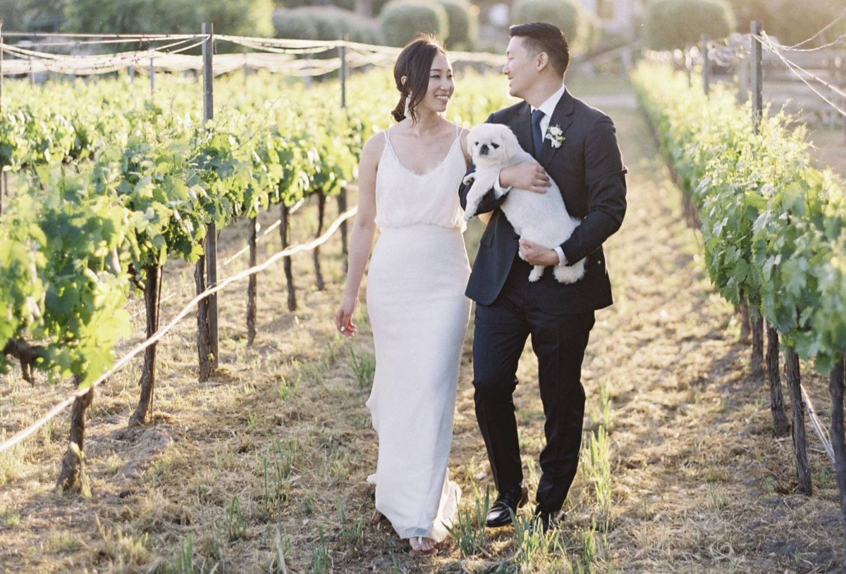 An intimate Santa Ynez Winery Wedding with the cutest pup