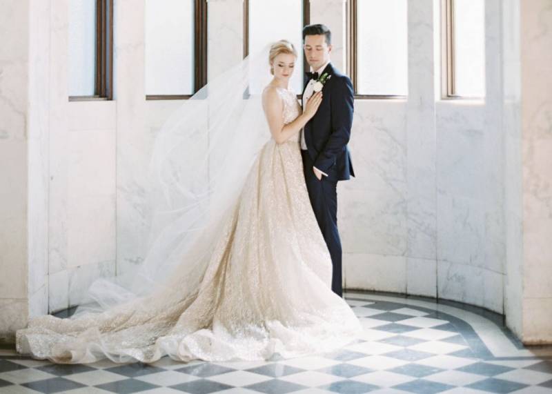 Downtown Los Angeles wedding with an old-Hollywood vibe