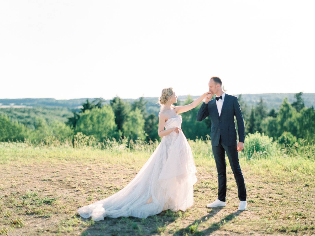 Romantic sunset engagement session in Minsk, Belarus