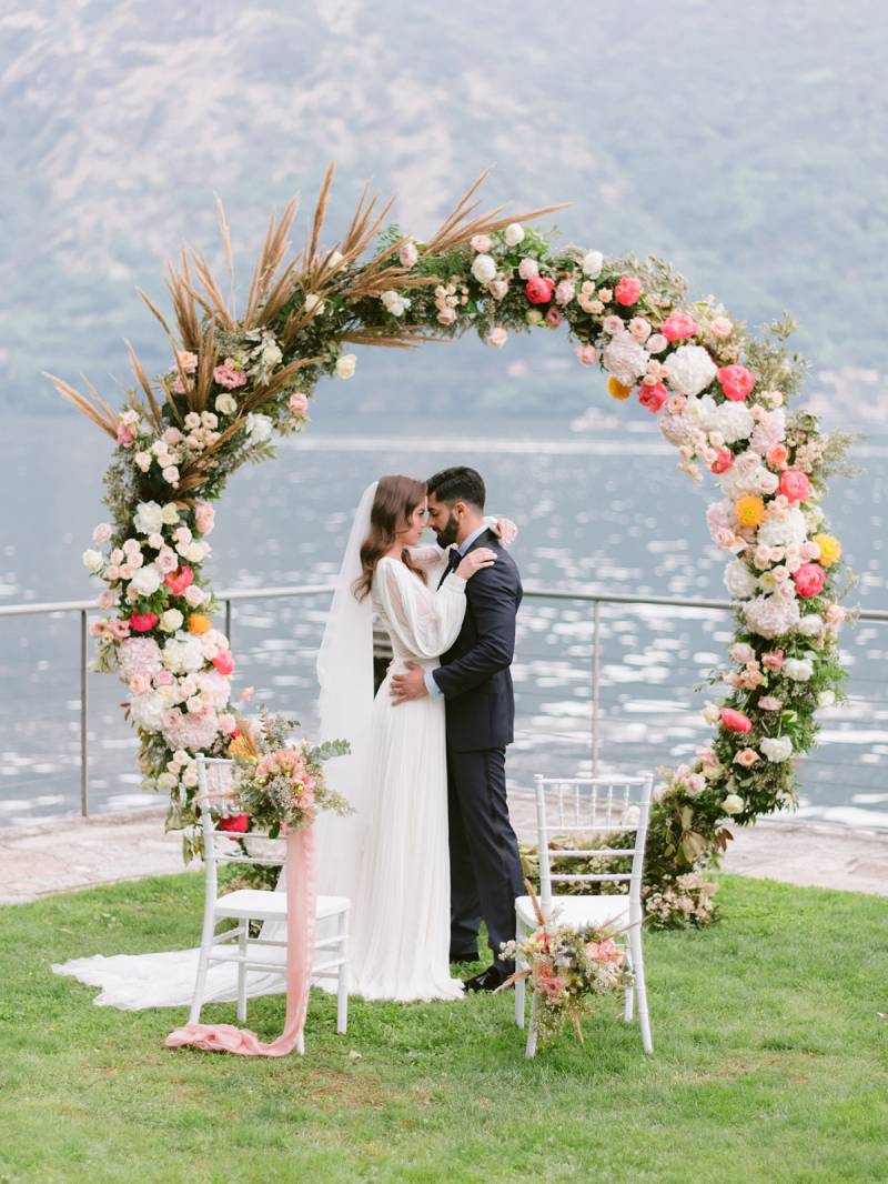 Living Coral Inspired Destination Elopement in Lake Como