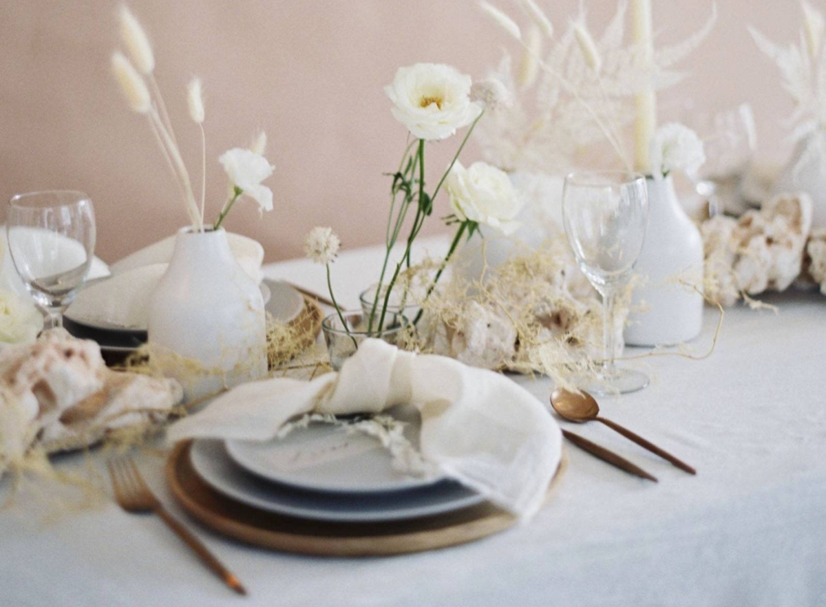 Minimalist neutral toned wedding inspiration