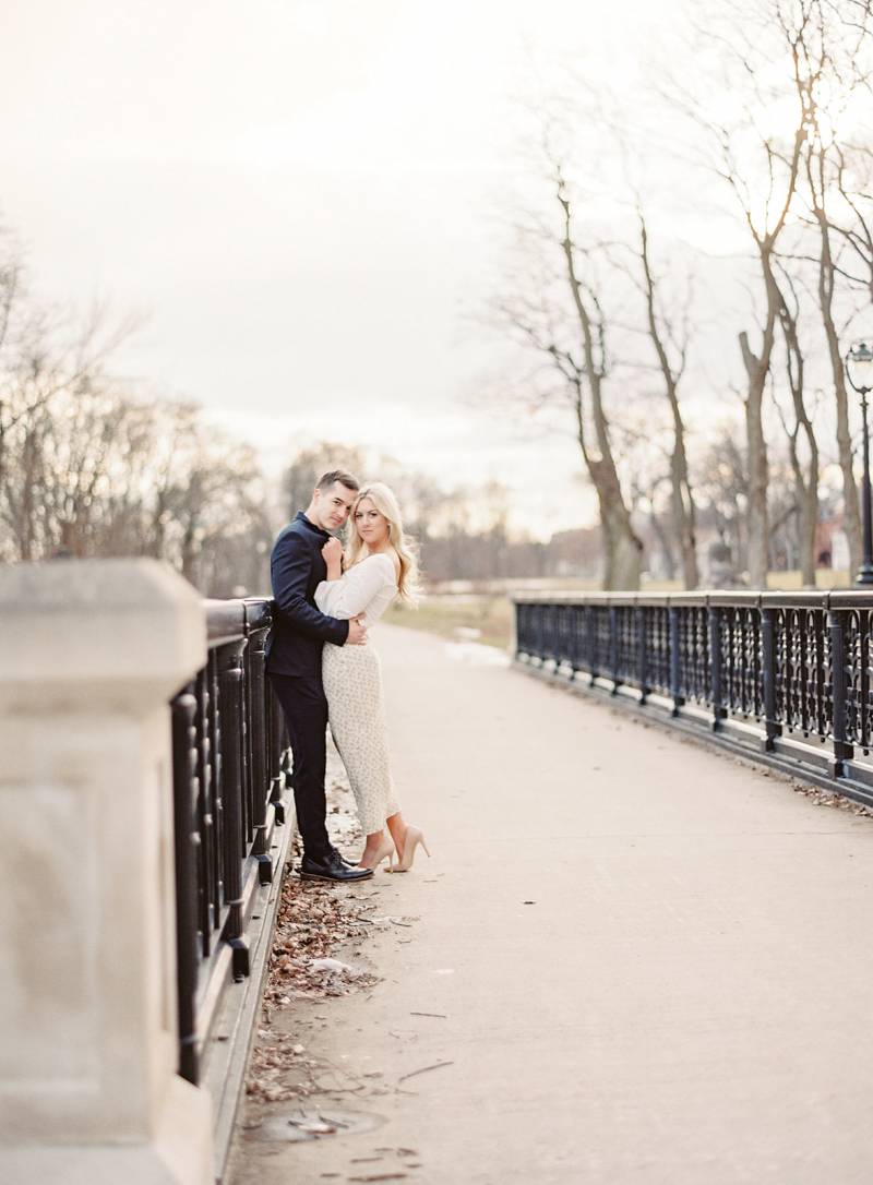 Villa Terrace Engagement on a cold winter day in Milwaukee