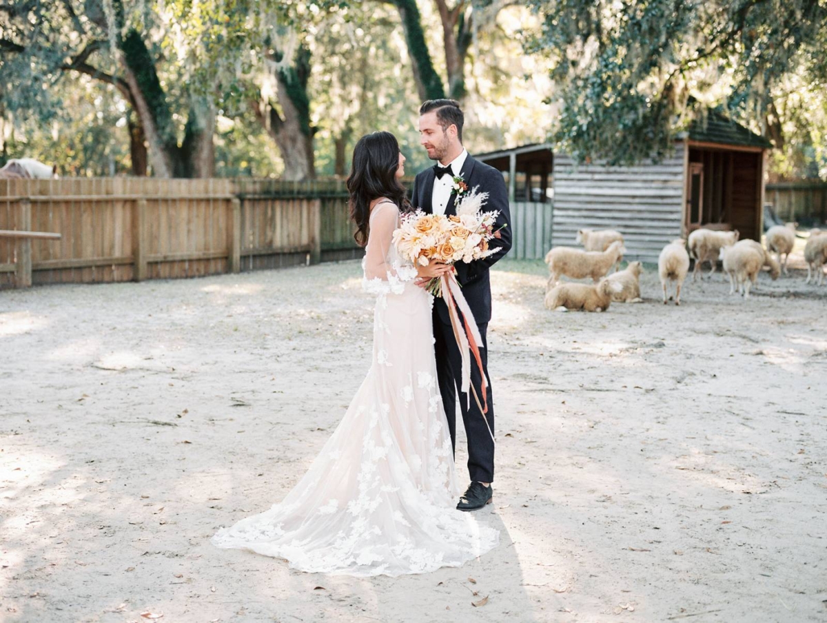 Charleston Wedding Inspiration in warm fall tones