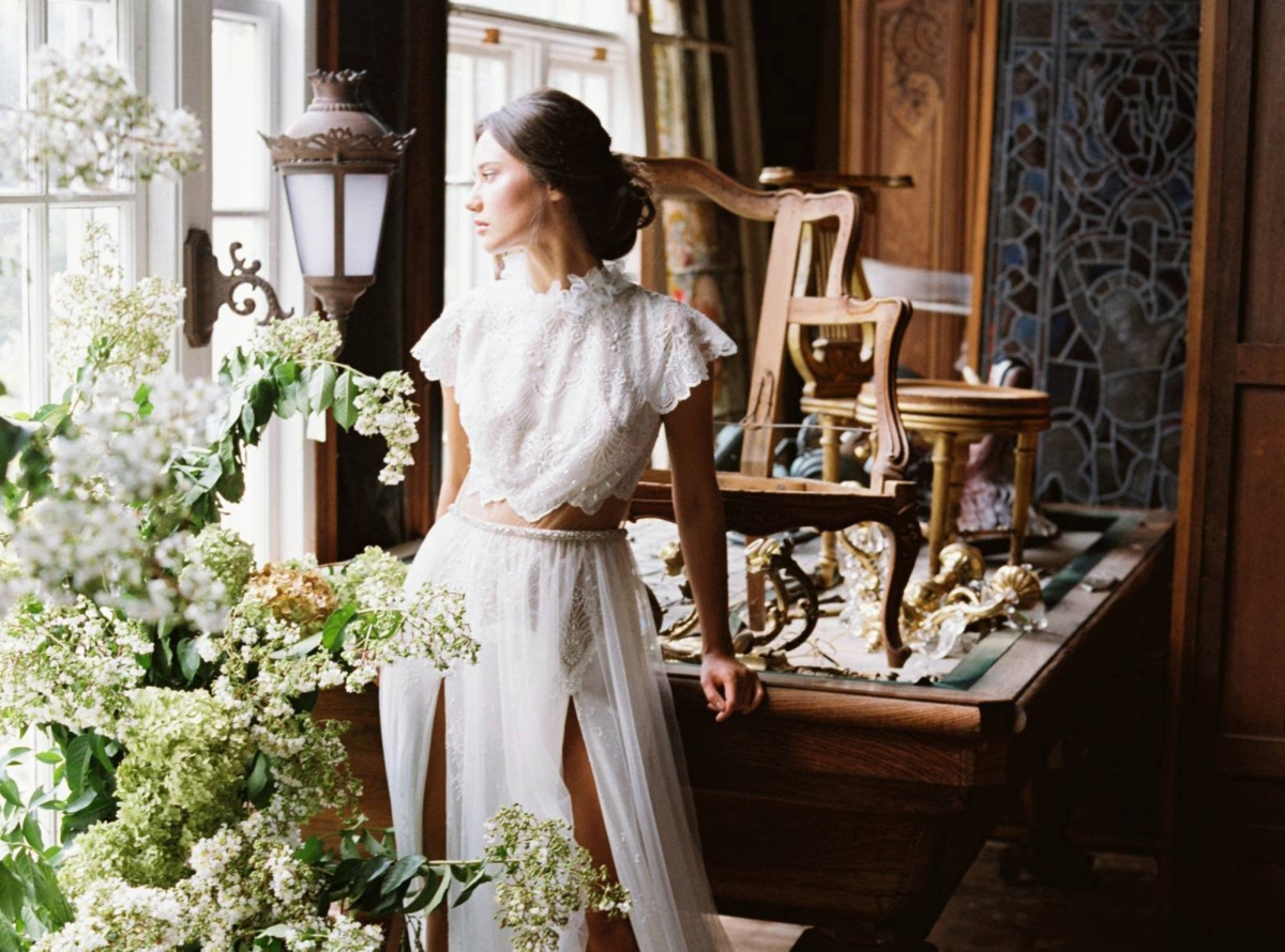 Enchanted & ethereal bridal inspiration in an old barn filled with French Antiques