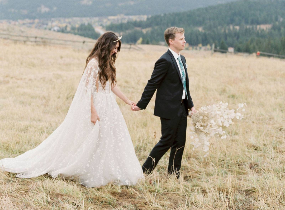 Magical & celestial mountain-top Wedding in Montana