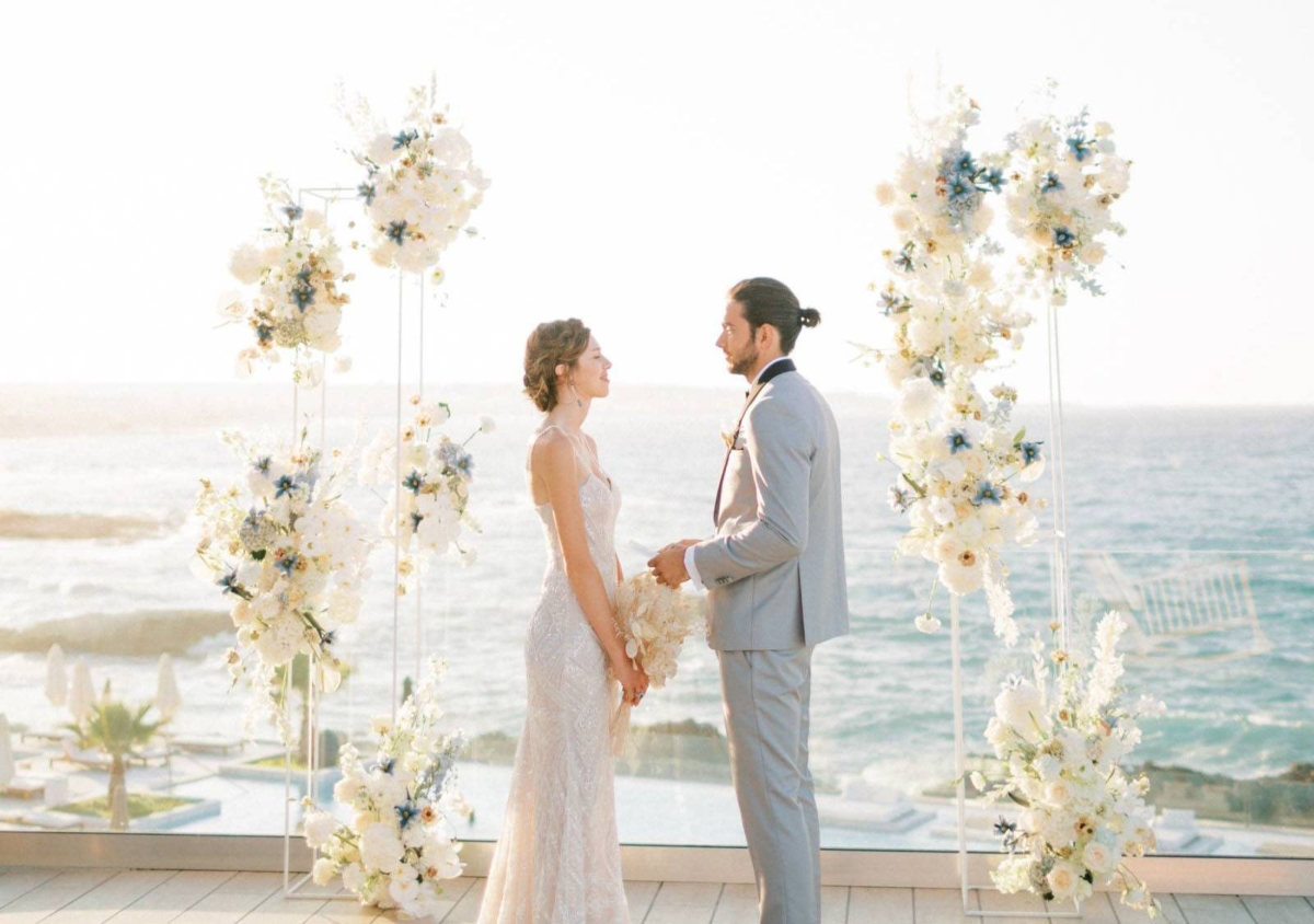 Delicate & ethereal wedding elegance by the sea in Crete