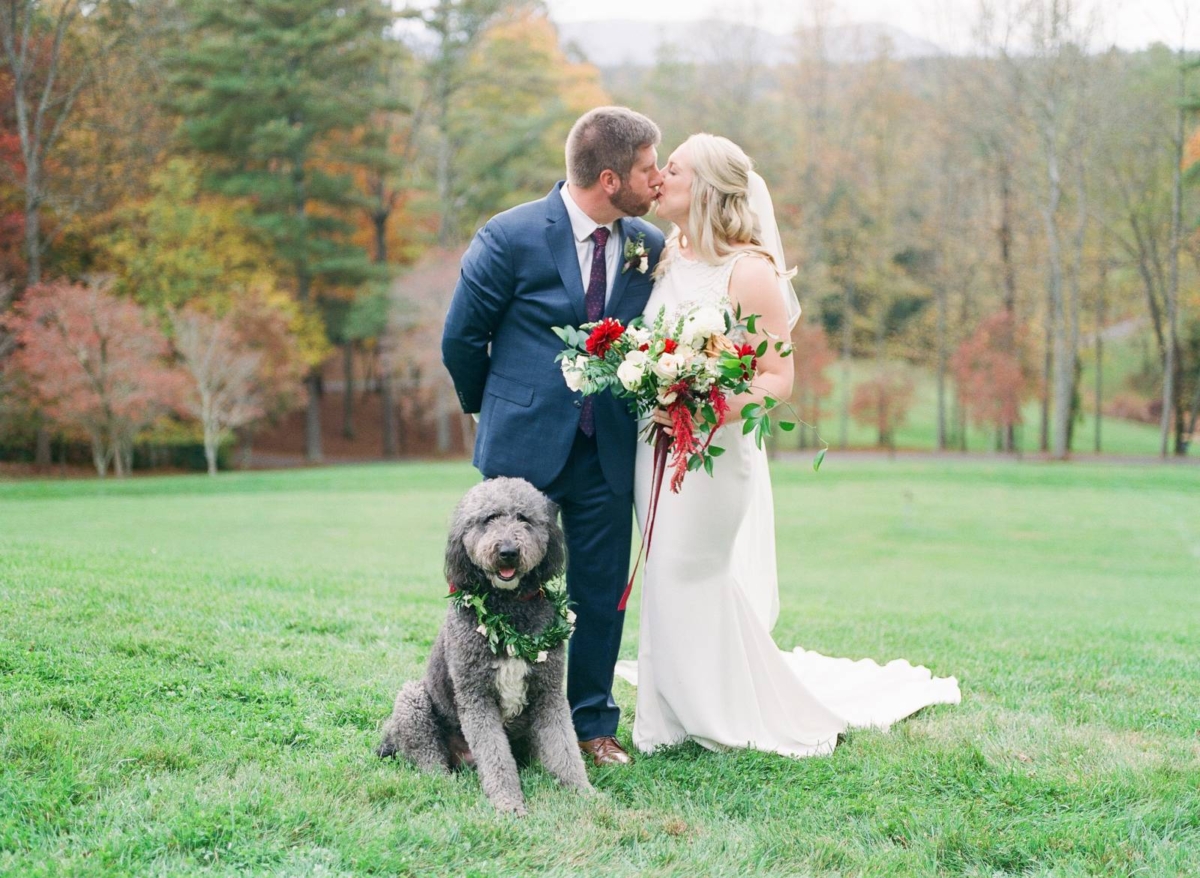 Intimate Fall wedding in Asheville, North Carolina with the cutest pup!