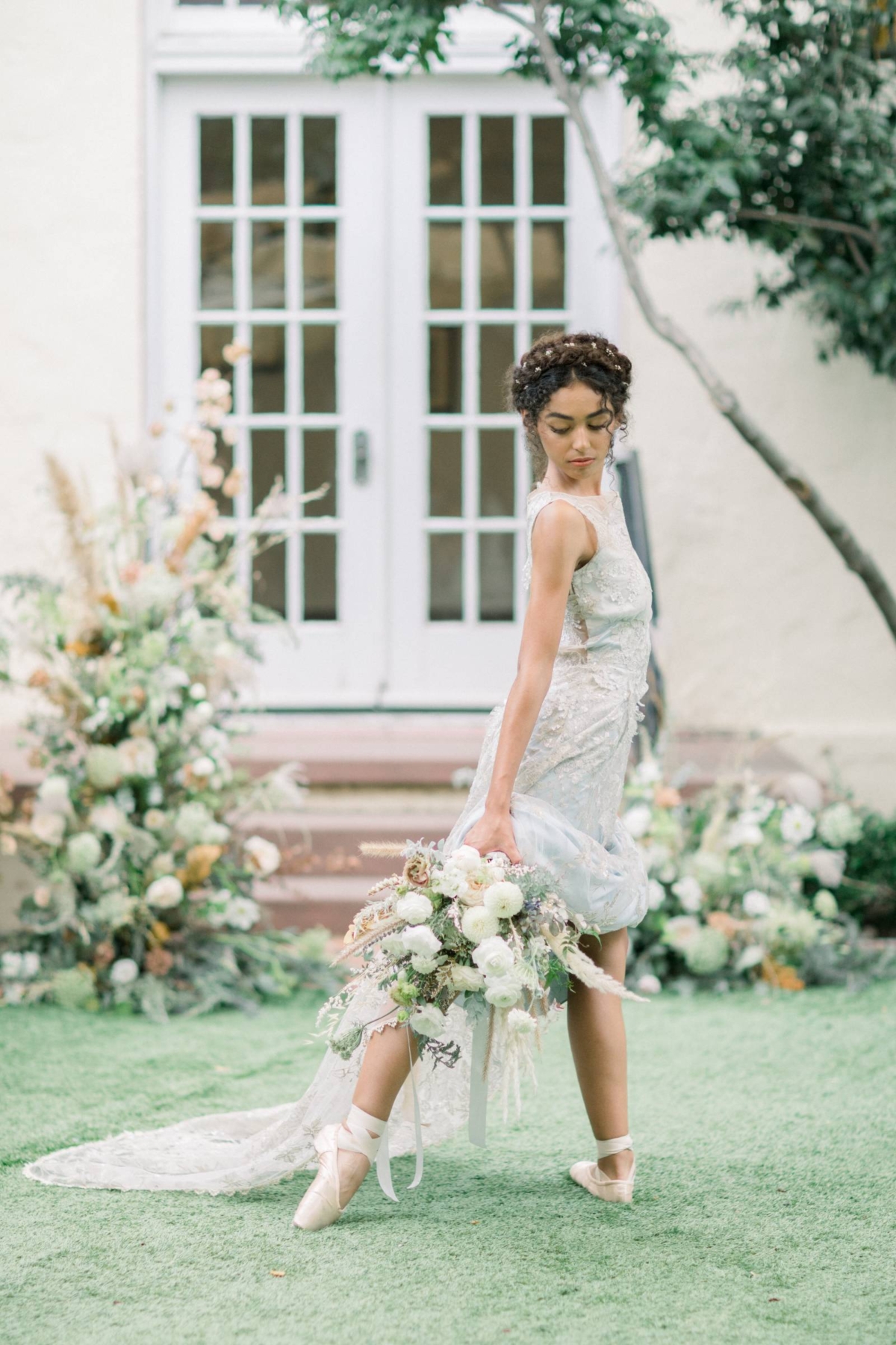 Graceful fine-art ballerina wedding editorial