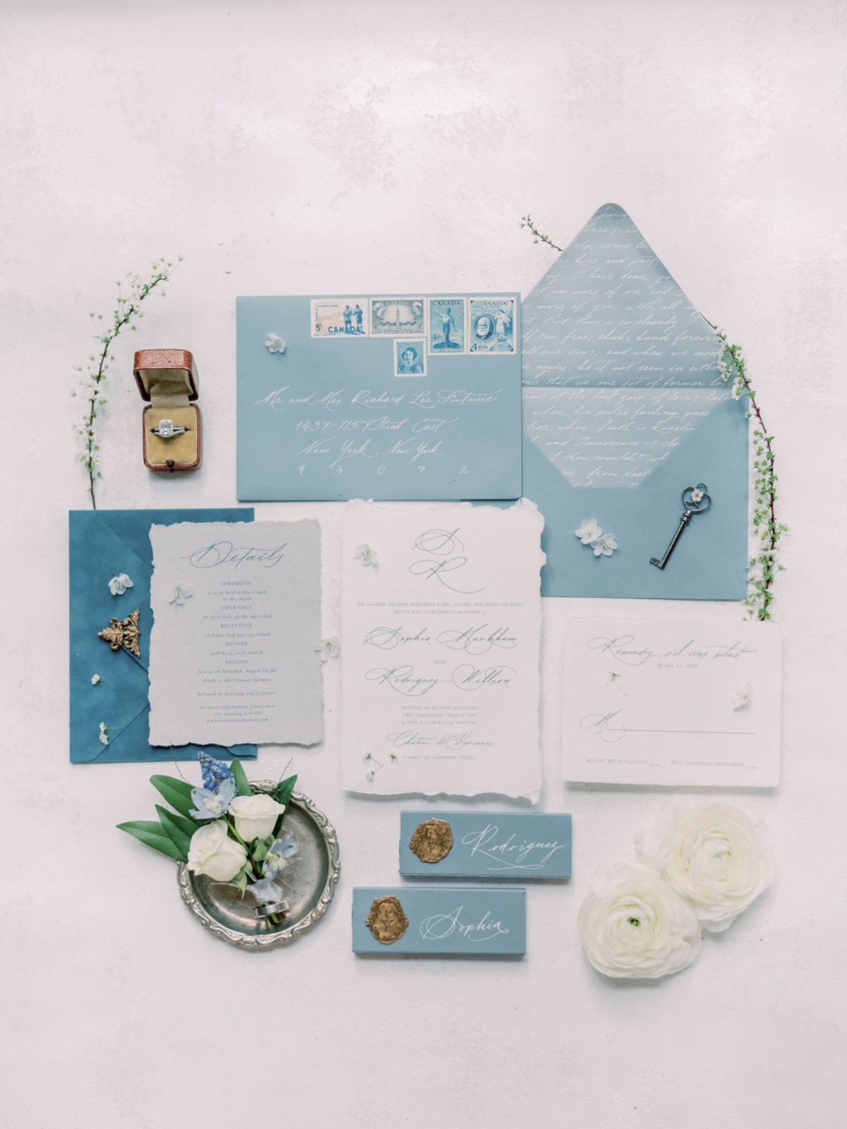 Old world charm in this Something Blue wedding inspiration