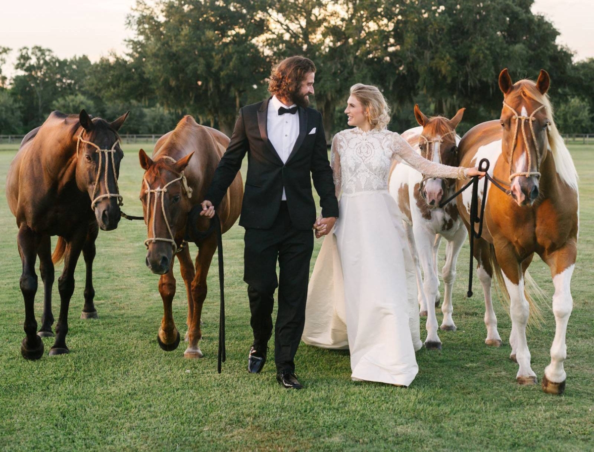 A stunning Charleston elopement including the bride’s beloved horses