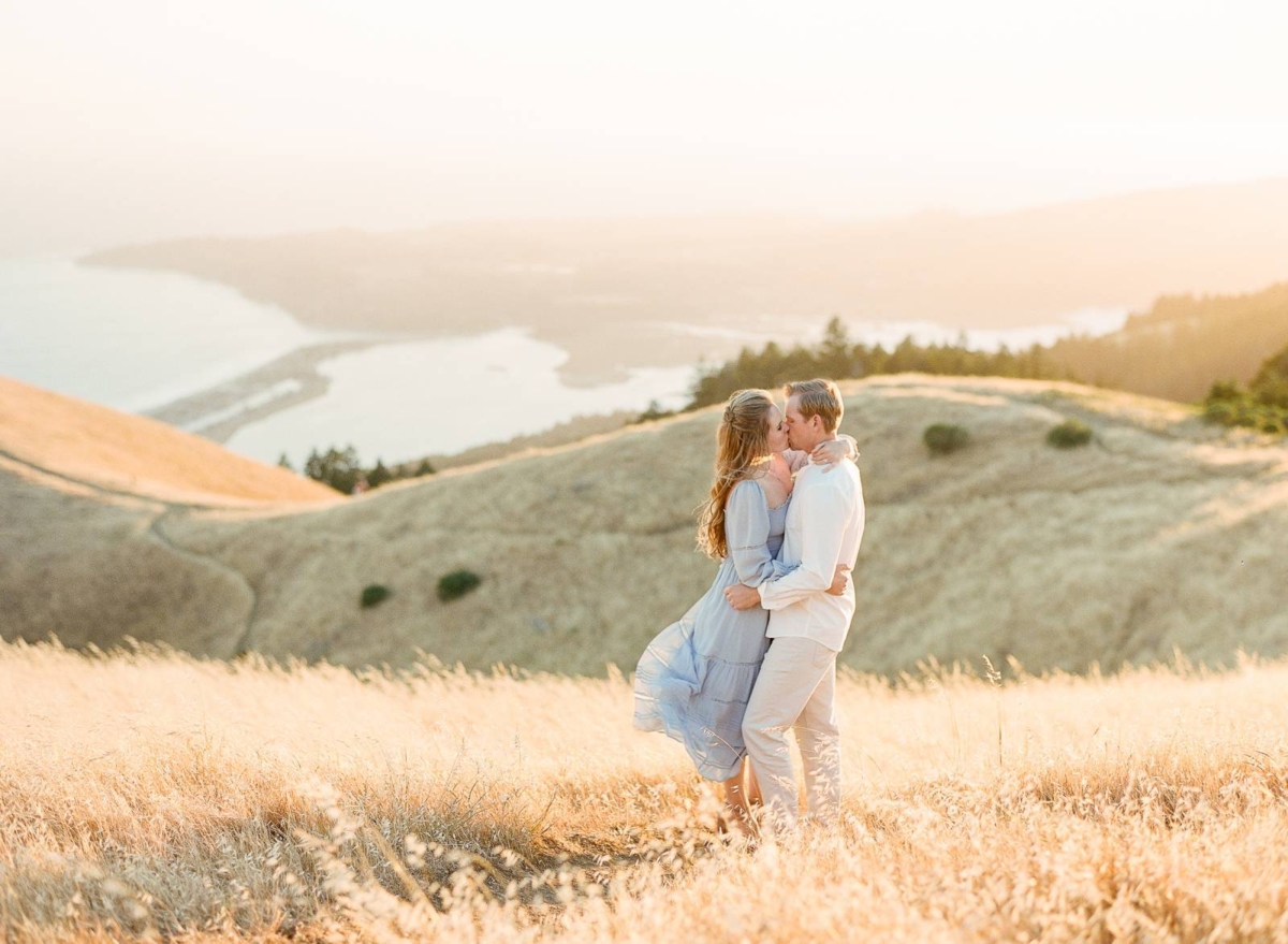 Golden Engagement Session on Mount Tam in Northern California