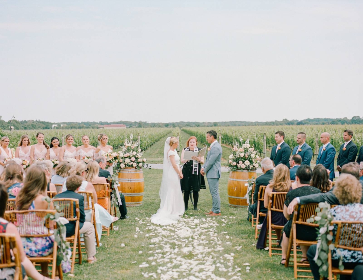 Summery New York Long Island Winery Wedding