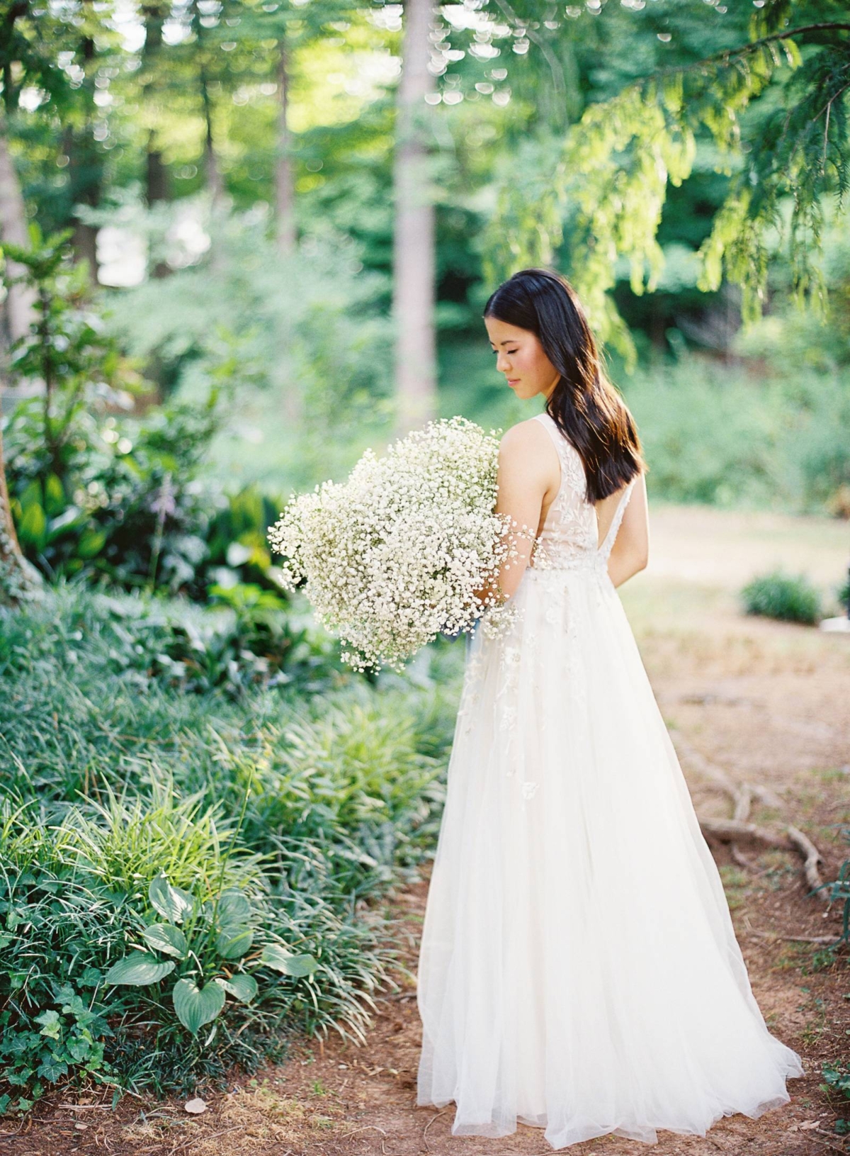 Bridal Portrait Session with a cloud of baby’s breath