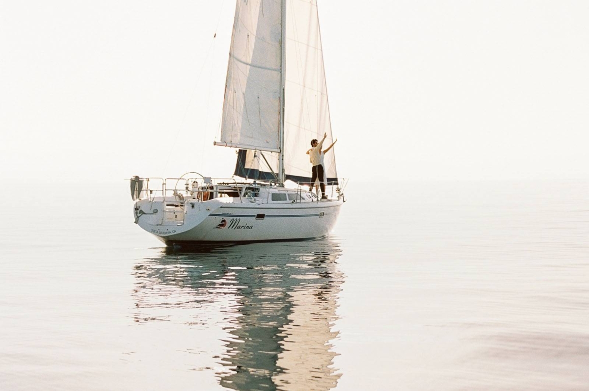 Chic & serene Santa Barbara Sailboat Editorial