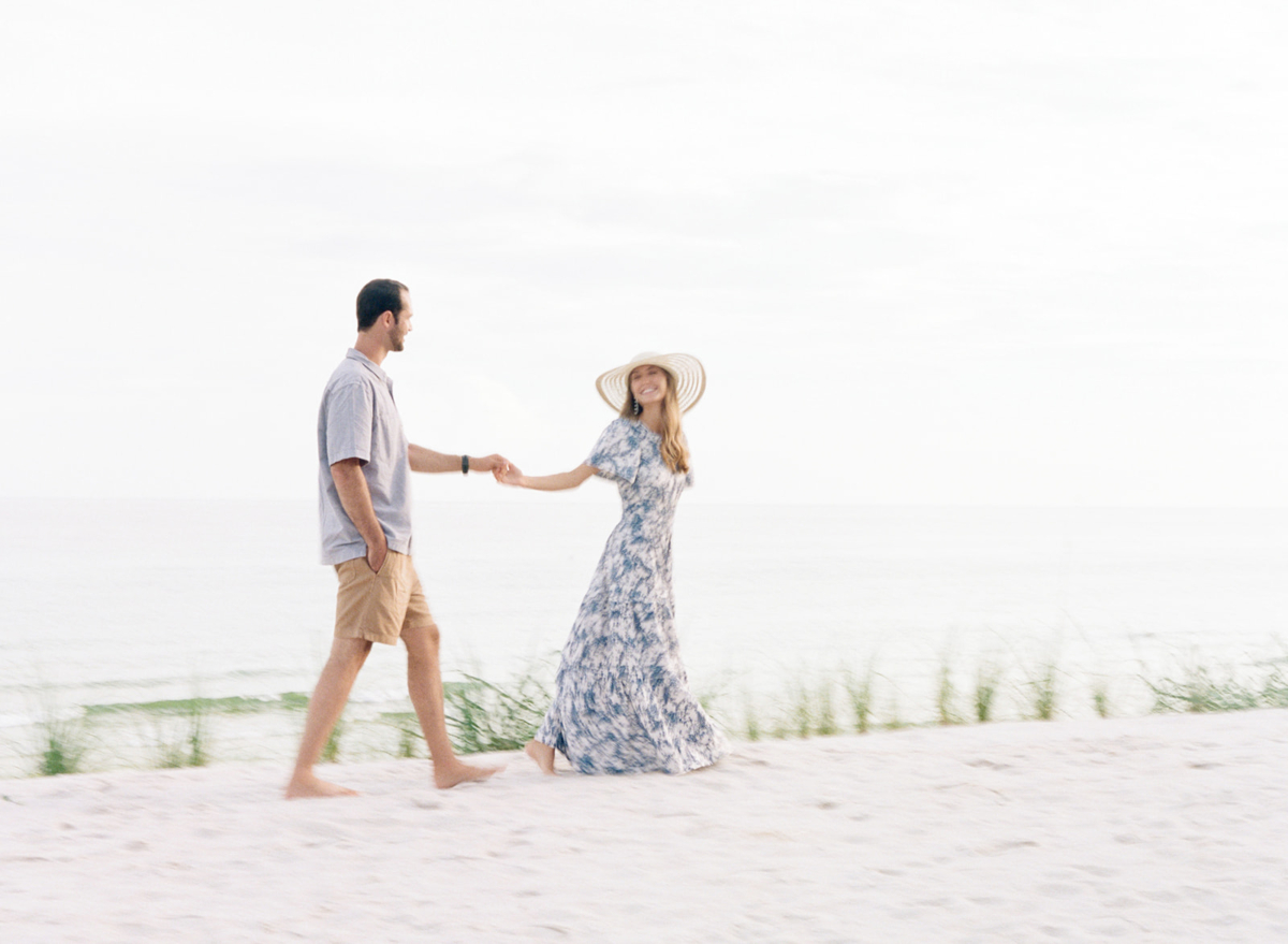 Rosemary Beach Engagement Inspiration in neutrals & soft blues