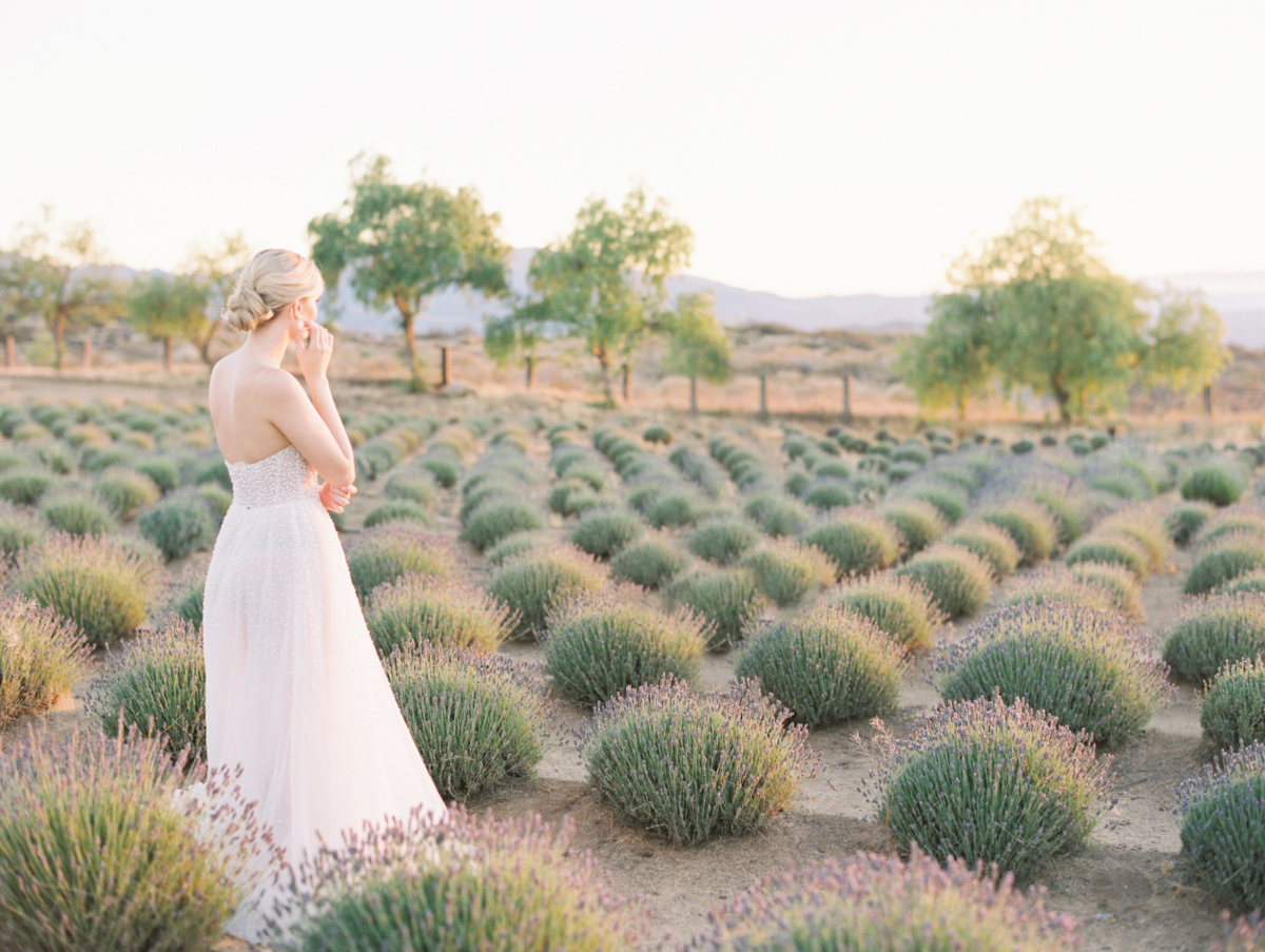 Ethereal & romantic bridal session on a Lavender Farm