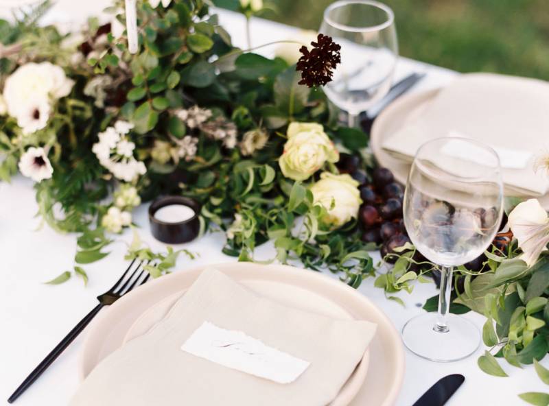 Fresh green and white bridal inspiration with an Italian inspired table