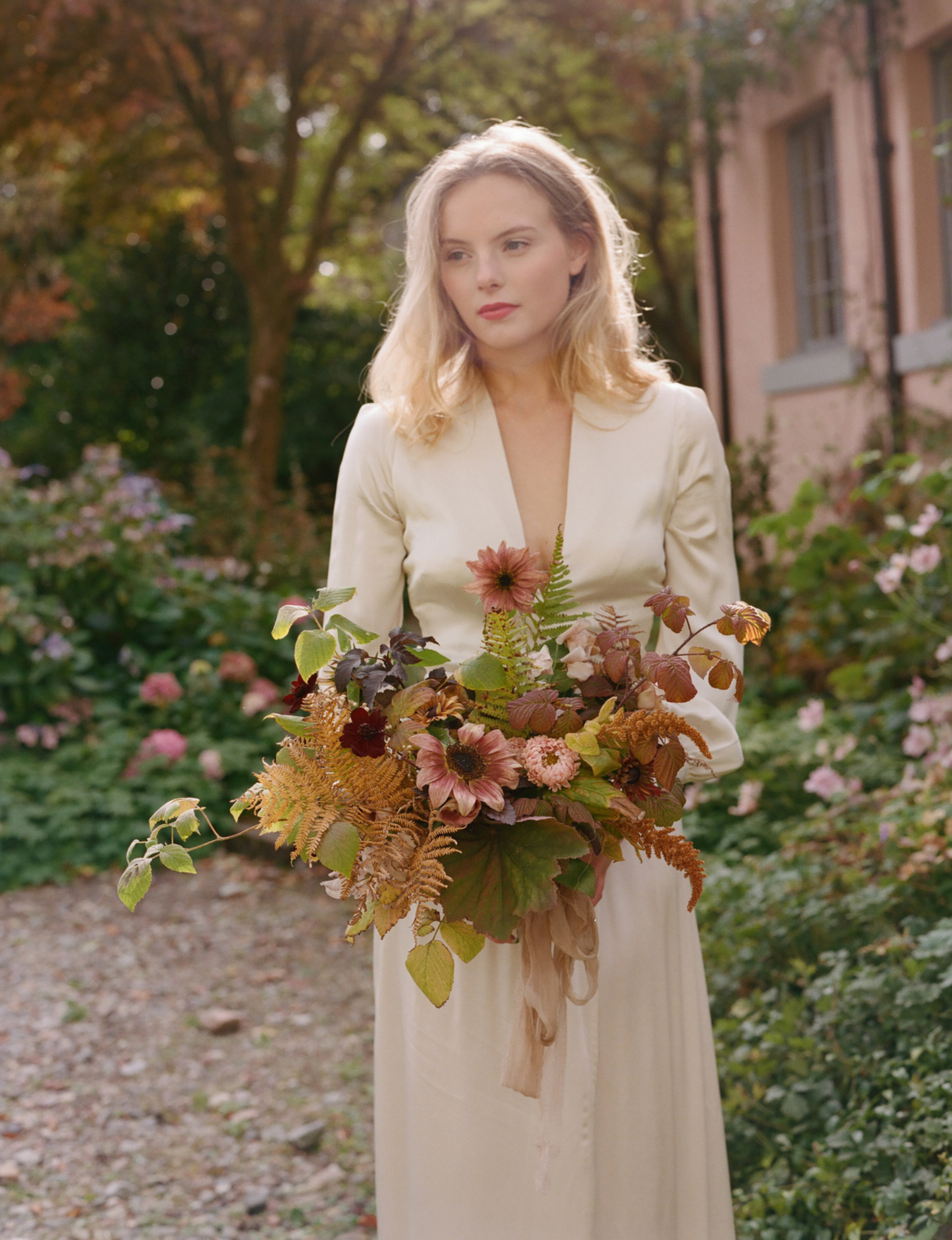 Organic Scottish Highland Elopement shoot in the gardens of a stately home