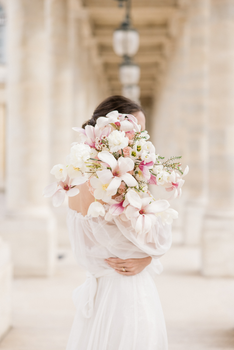 This chic Parisian editorial was Inspired by the delicate beauty of the Magnolia bloom