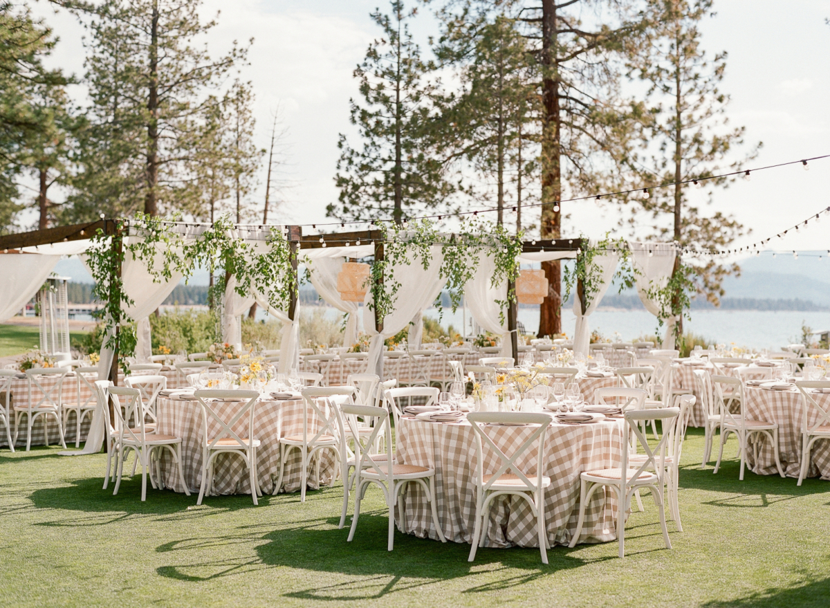 Summer wedding weekend with epic welcome party on Lake Tahoe