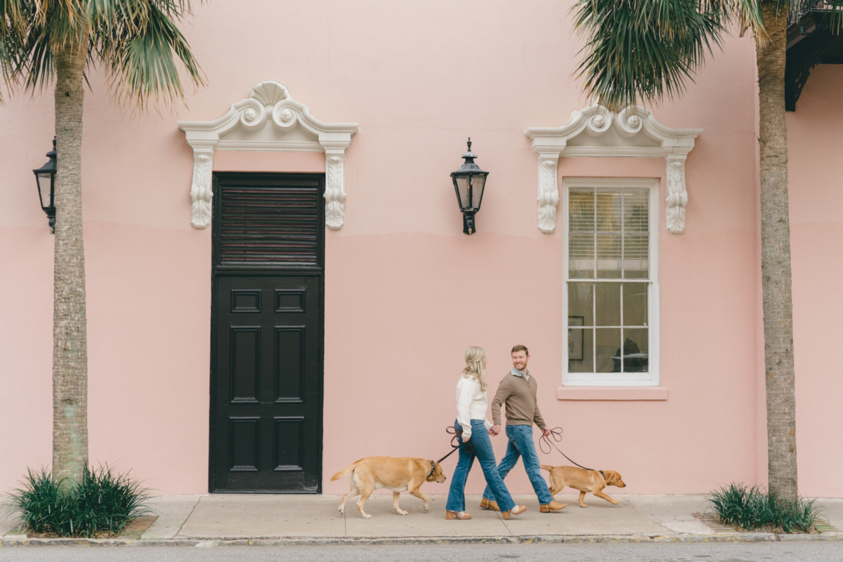 The most adorable Charleston engagement shoot you ever did see thanks to these cute pups!