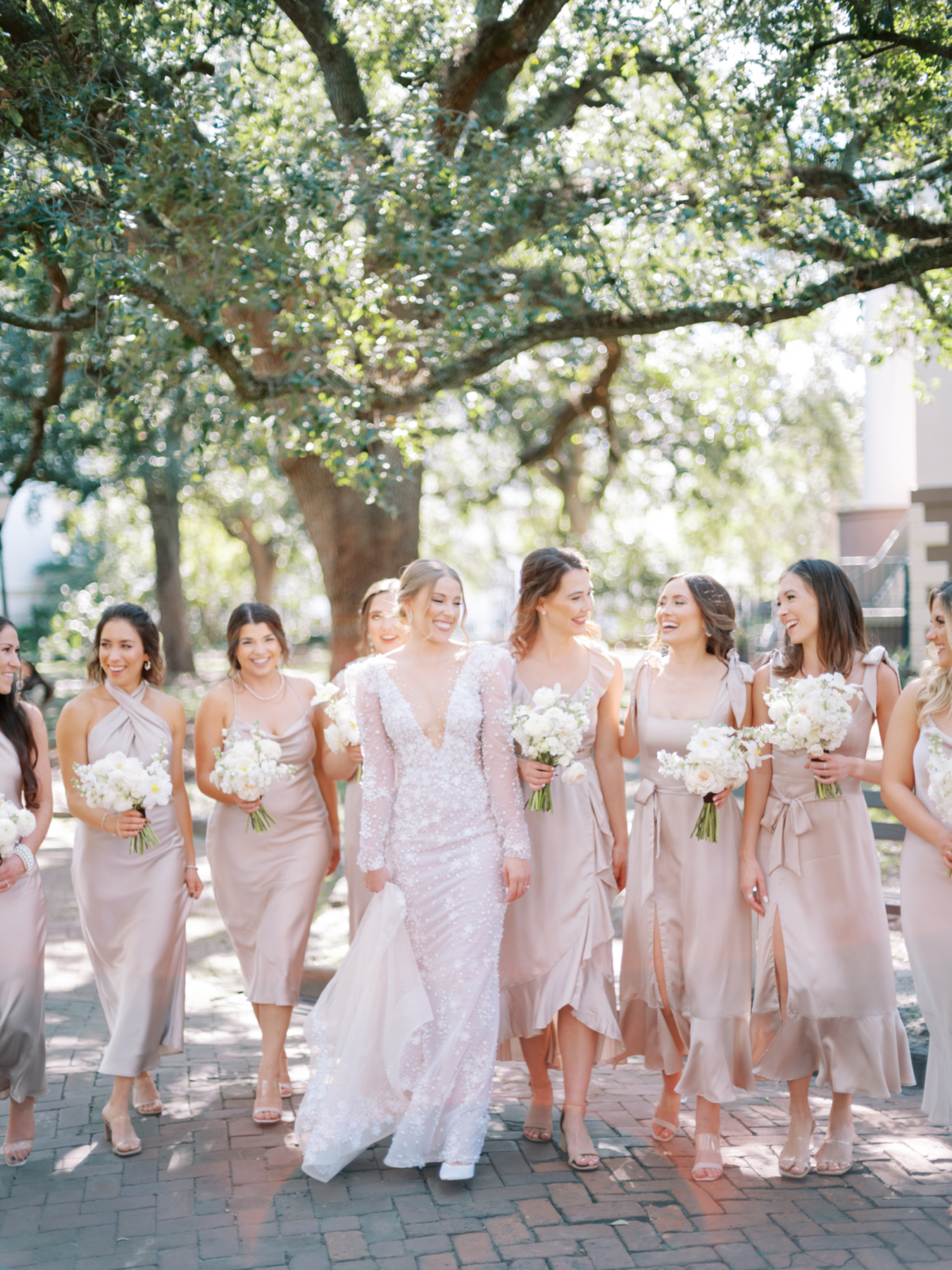 This couple said I do under cascading Oak Trees